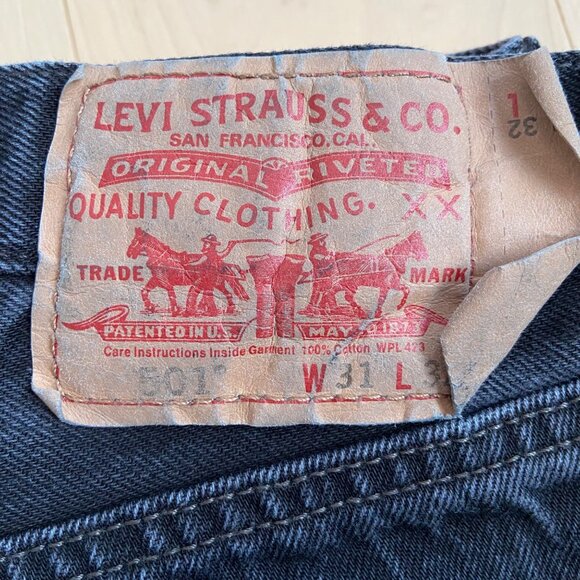 Levis 501 Original Fit Button-Fly Black Denim Jeans W31 - Picture 5 of 14